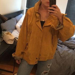 Oversized vintage leather jacket